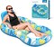2-in-1 Pool Floats Lounge, Luxury Inflatable Pool Floats Adult with Backrest and Cup Holder, Cool Fun Pool Chair Floats for Summer, Swimming Pool, Beach